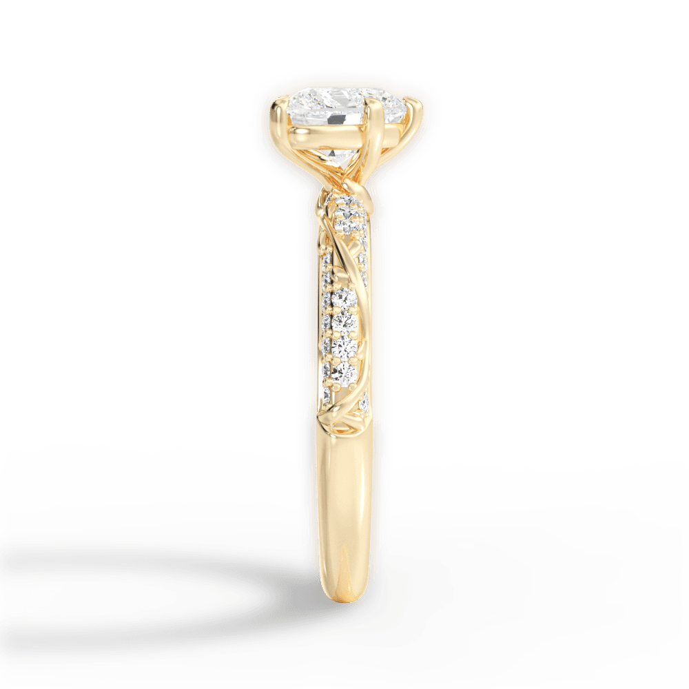 Gloria Heart Cut Lab Grown Diamond 18Kt Yellow Gold Engagement Ring - View 3