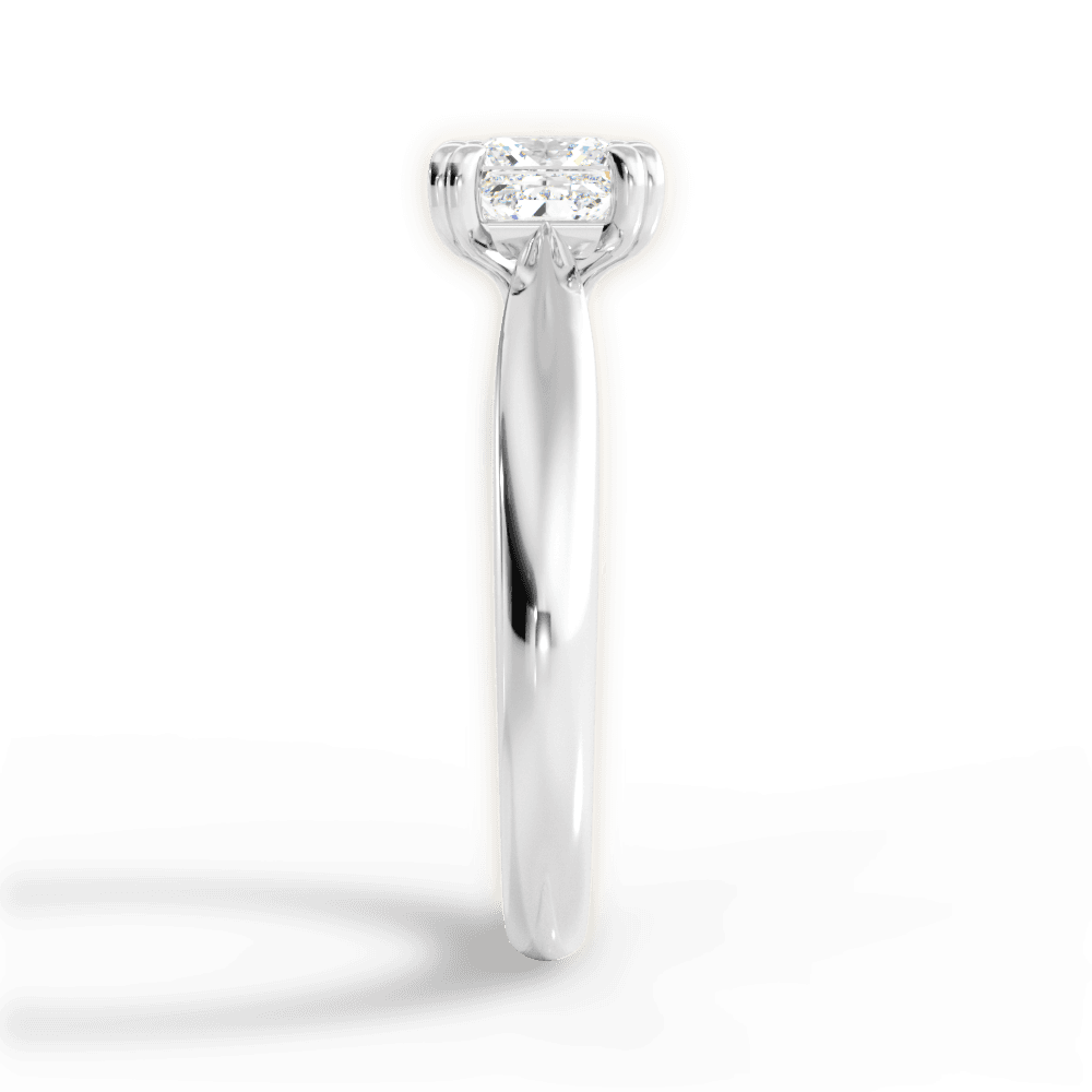 Camila Princess Cut Lab Grown Diamond 18Kt White Gold Engagement Ring - View 4