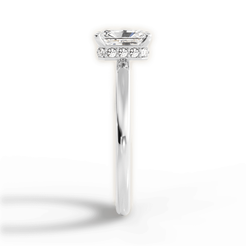 Brianna Radiant Cut Lab Grown Diamond 14Kt White Gold Engagement Ring - View 4