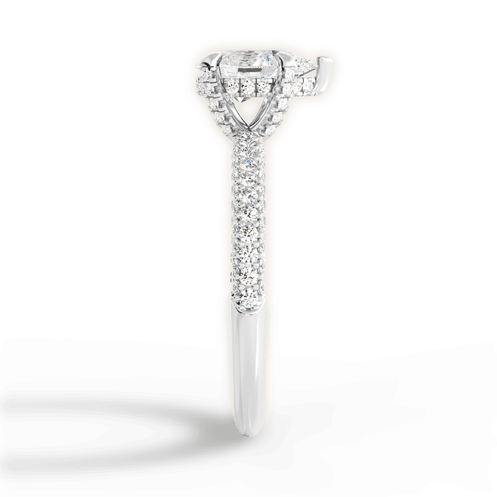 Lisa Pear Cut Lab Grown Diamond Platinum Engagement Ring - View 4