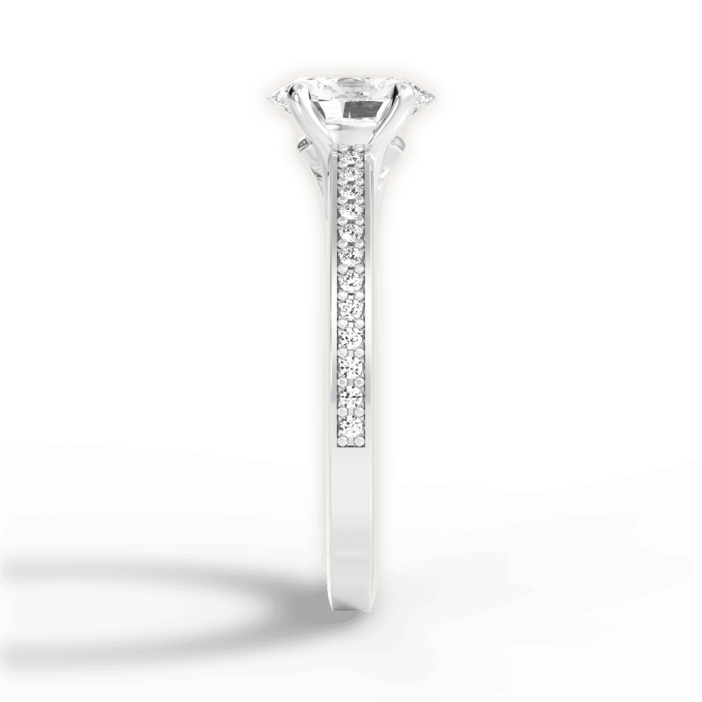 Donna Oval Cut Lab Grown Diamond 18Kt White Gold Engagement Ring - View 2