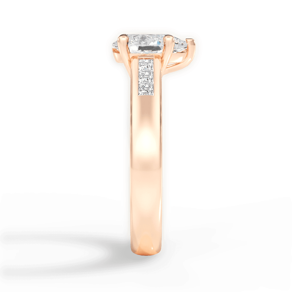 Brittany Pear Cut Lab Grown Diamond 18Kt Rose Gold Engagement Ring - View 4