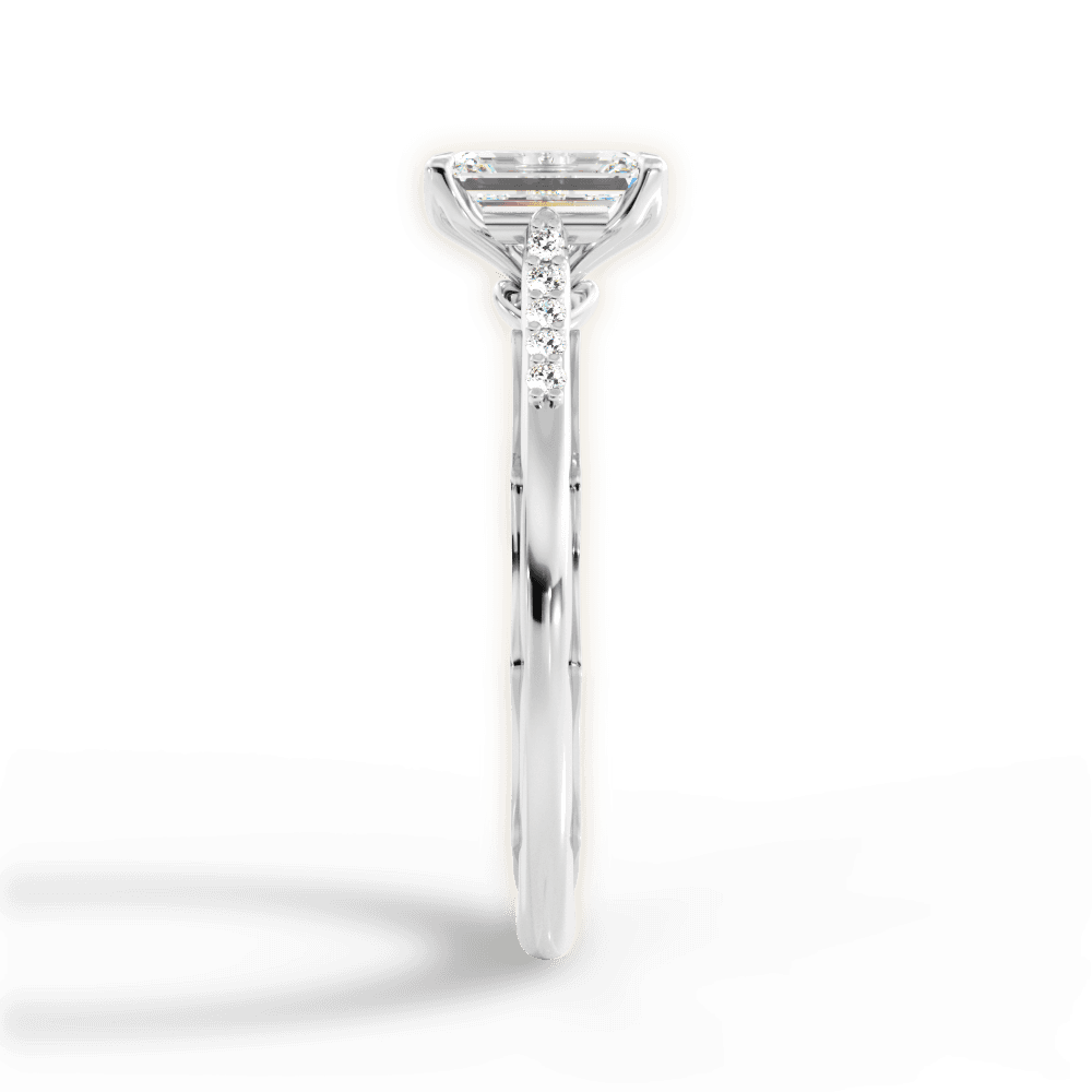 Christina Emerald Cut Lab Grown Diamond 14Kt White Gold Engagement Ring - View 2