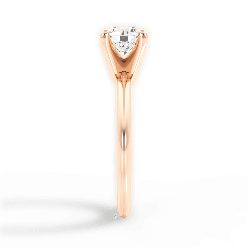 Casey Round Cut Lab Grown Diamond 18Kt Rose Gold Engagement Ring - View 4