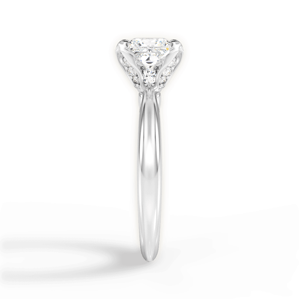 Elaine Princess Cut Lab Grown Diamond 18Kt White Gold Engagement Ring - View 4