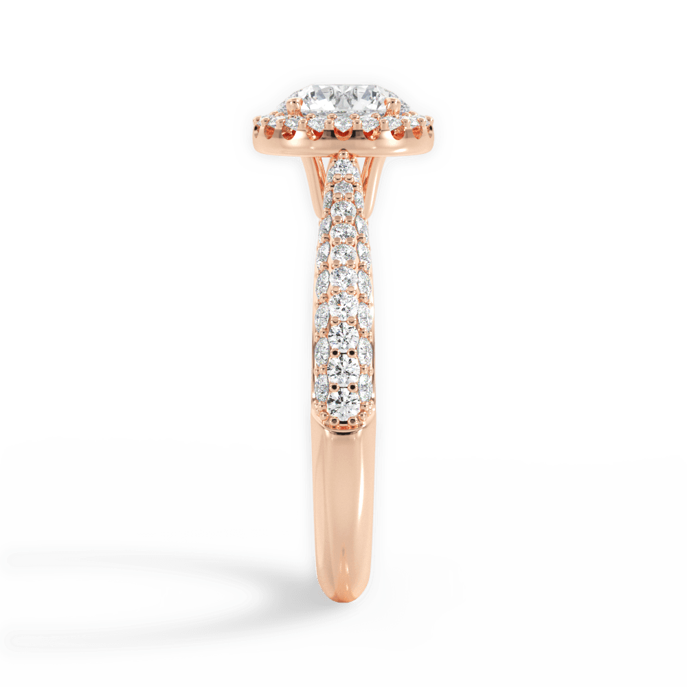 Lucy Round Cut Lab Grown Diamond 18Kt Rose Gold Engagement Ring - View 4