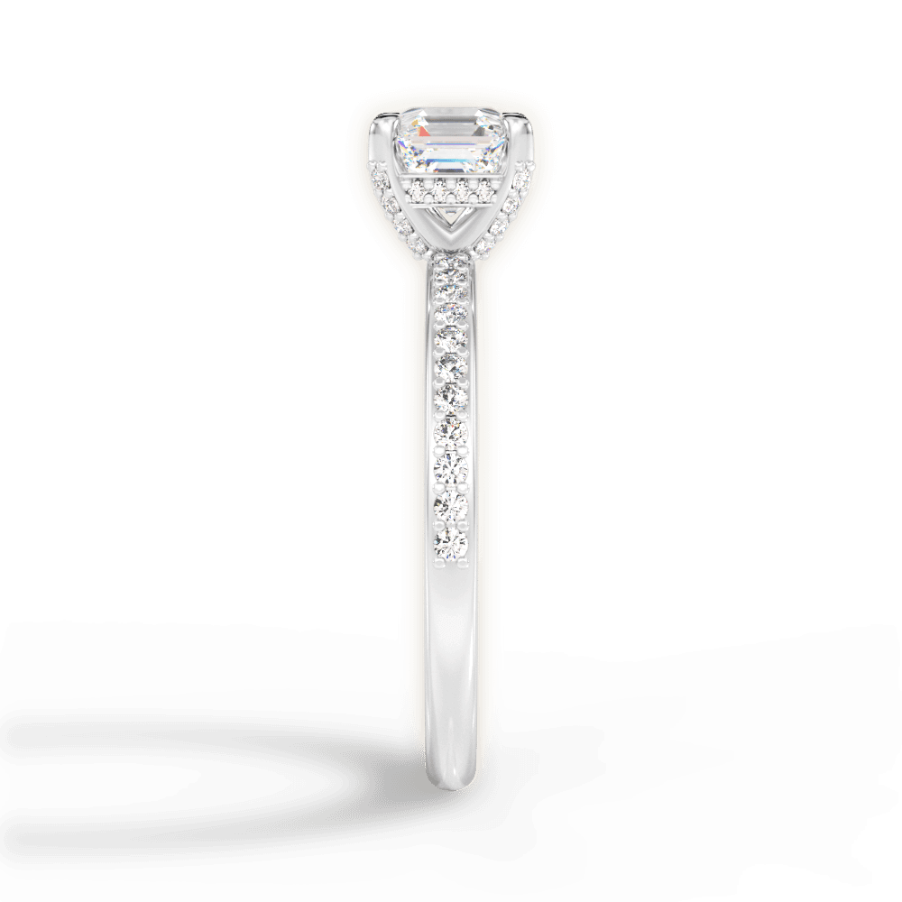 Janice Asscher Cut Lab Grown Diamond Platinum Engagement Ring - View 4