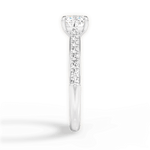 Elizabeth Cushion Cut Lab Grown Diamond 18Kt White Gold Engagement Ring - View 2