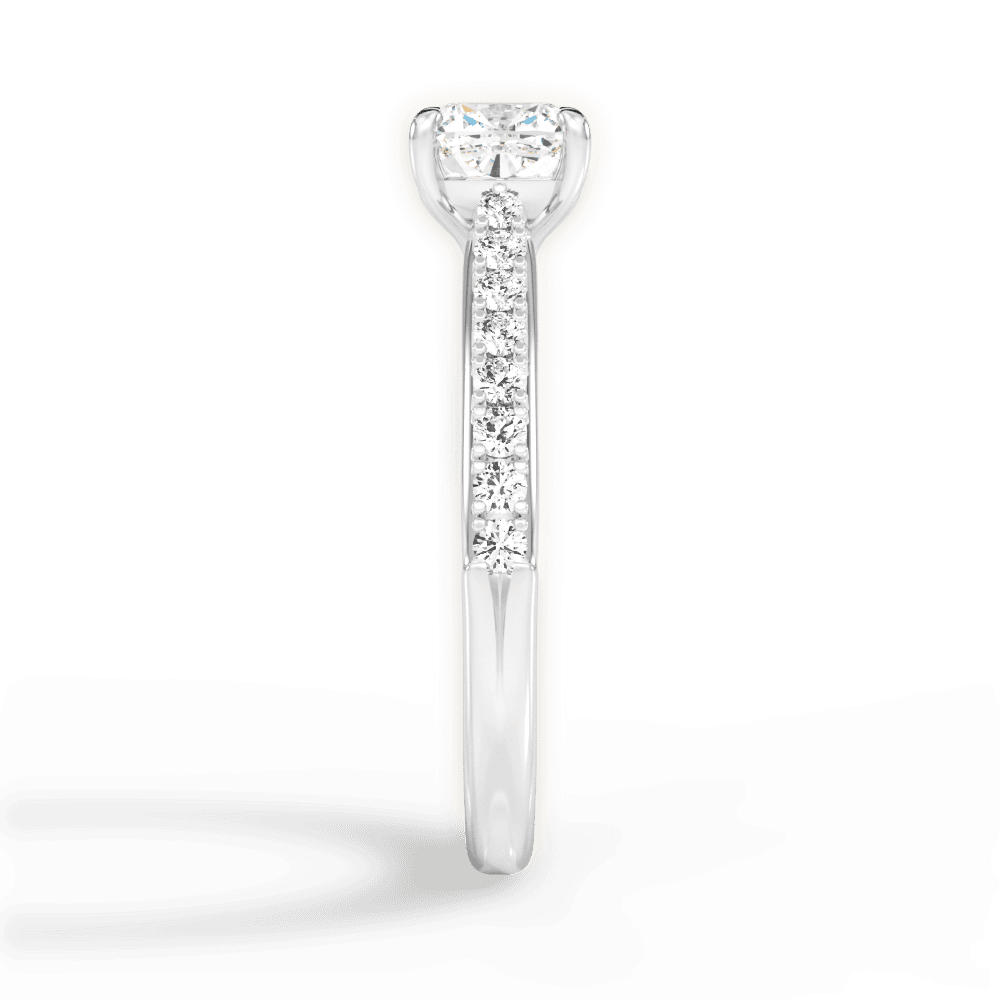 Elizabeth Cushion Cut Lab Grown Diamond 18Kt White Gold Engagement Ring - View 2