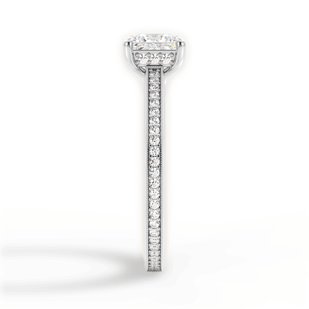 Janet Princess Cut Lab Grown Diamond 14Kt White Gold Engagement Ring - View 4