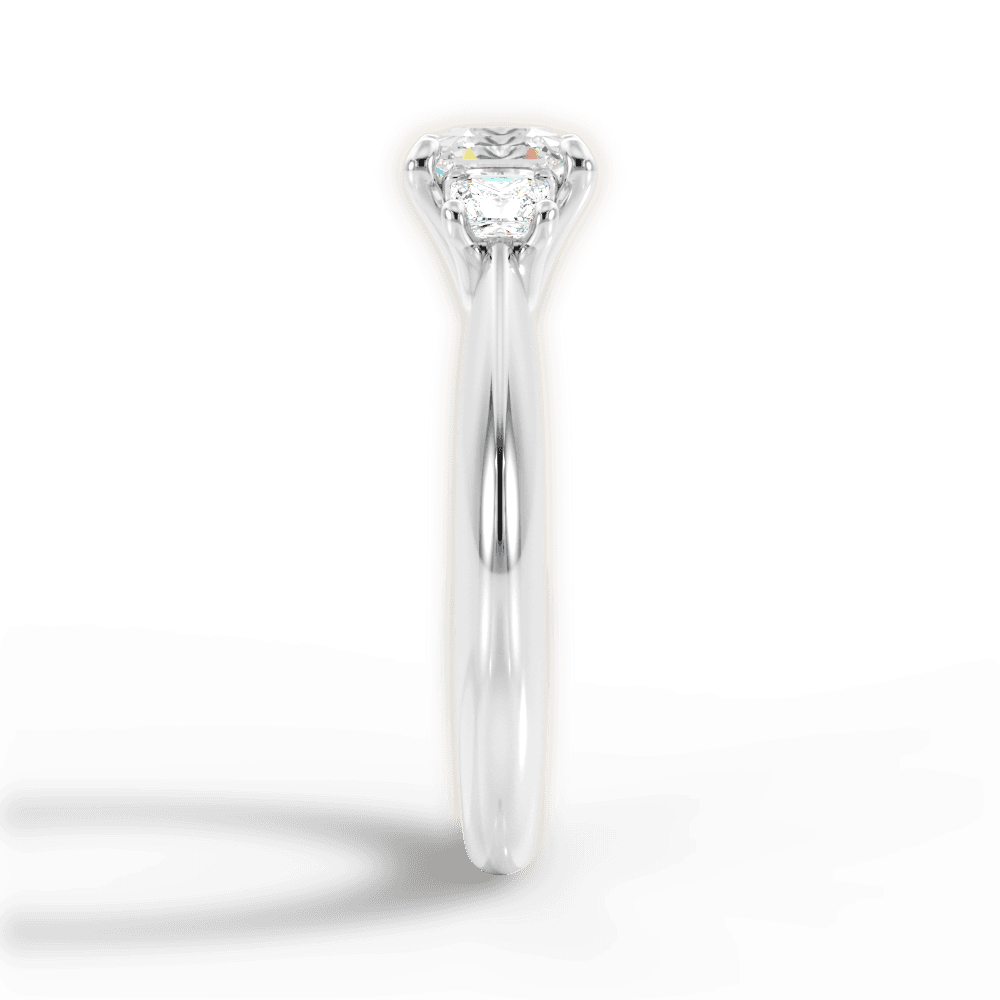 Dorothy Asscher Cut Lab Grown Diamond 18Kt White Gold Engagement Ring - View 2