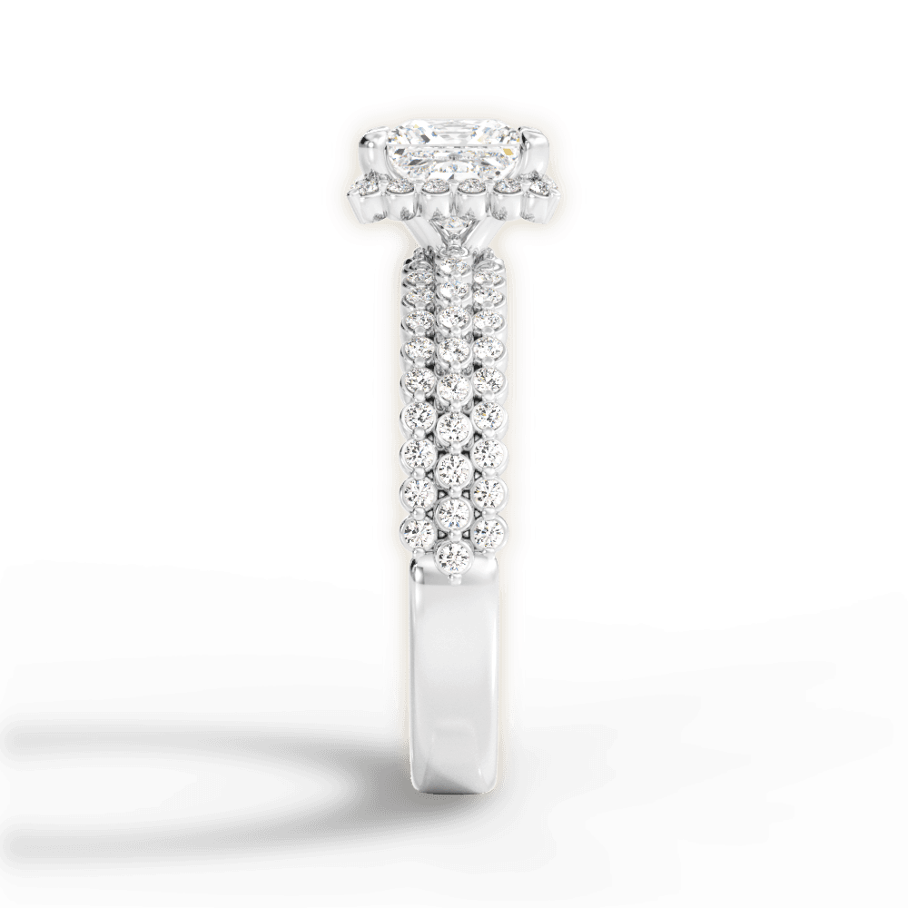Jocelyn Princess Cut Lab Grown Diamond 14Kt White Gold Engagement Ring - View 3