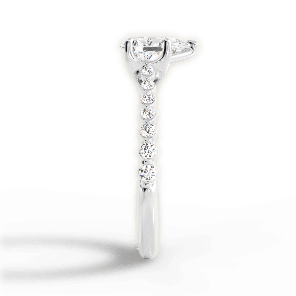 Dana Pear Cut Lab Grown Diamond Platinum Engagement Ring - View 2