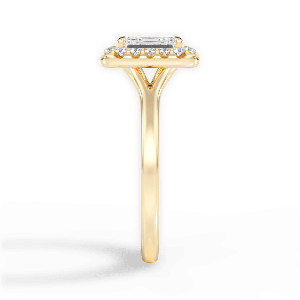 Geneva Emerald Cut Lab Grown Diamond 18Kt Yellow Gold Engagement Ring - View 3
