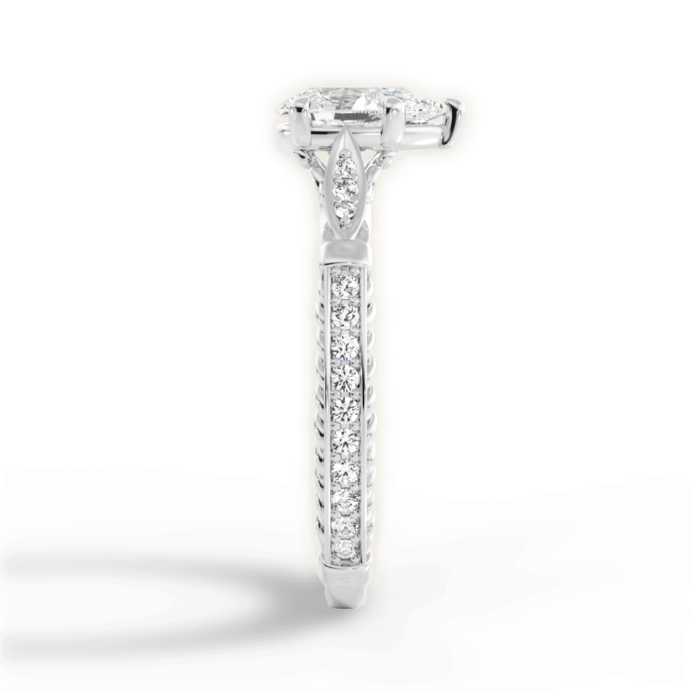 Gabriela Pear Cut Lab Grown Diamond 14Kt White Gold Engagement Ring - View 4