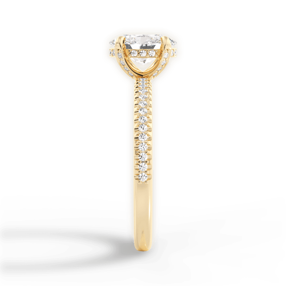Helen Oval Cut Lab Grown Diamond 18Kt Yellow Gold Engagement Ring - View 3