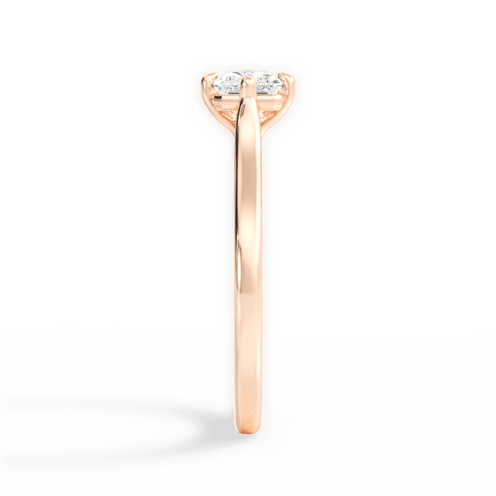 Bernadette Radiant Cut Lab Grown Diamond 18Kt Rose Gold Engagement Ring - View 4