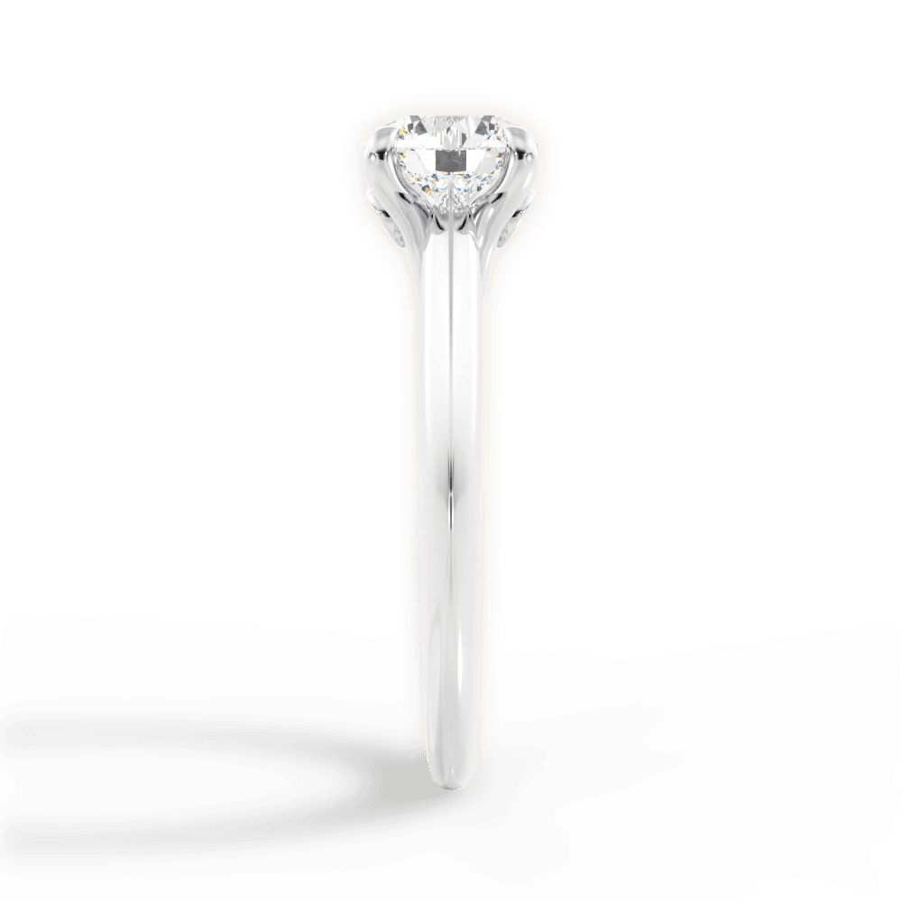 Amanda Round Cut Lab Grown Diamond 14Kt White Gold Engagement Ring - View 3