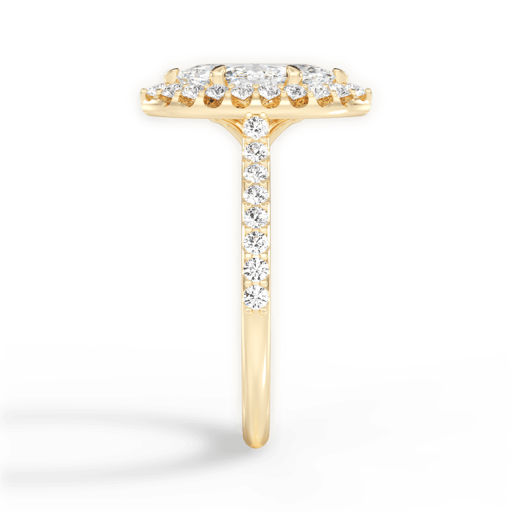 Leah Marquise Cut Lab Grown Diamond 18Kt Yellow Gold Engagement Ring - View 4