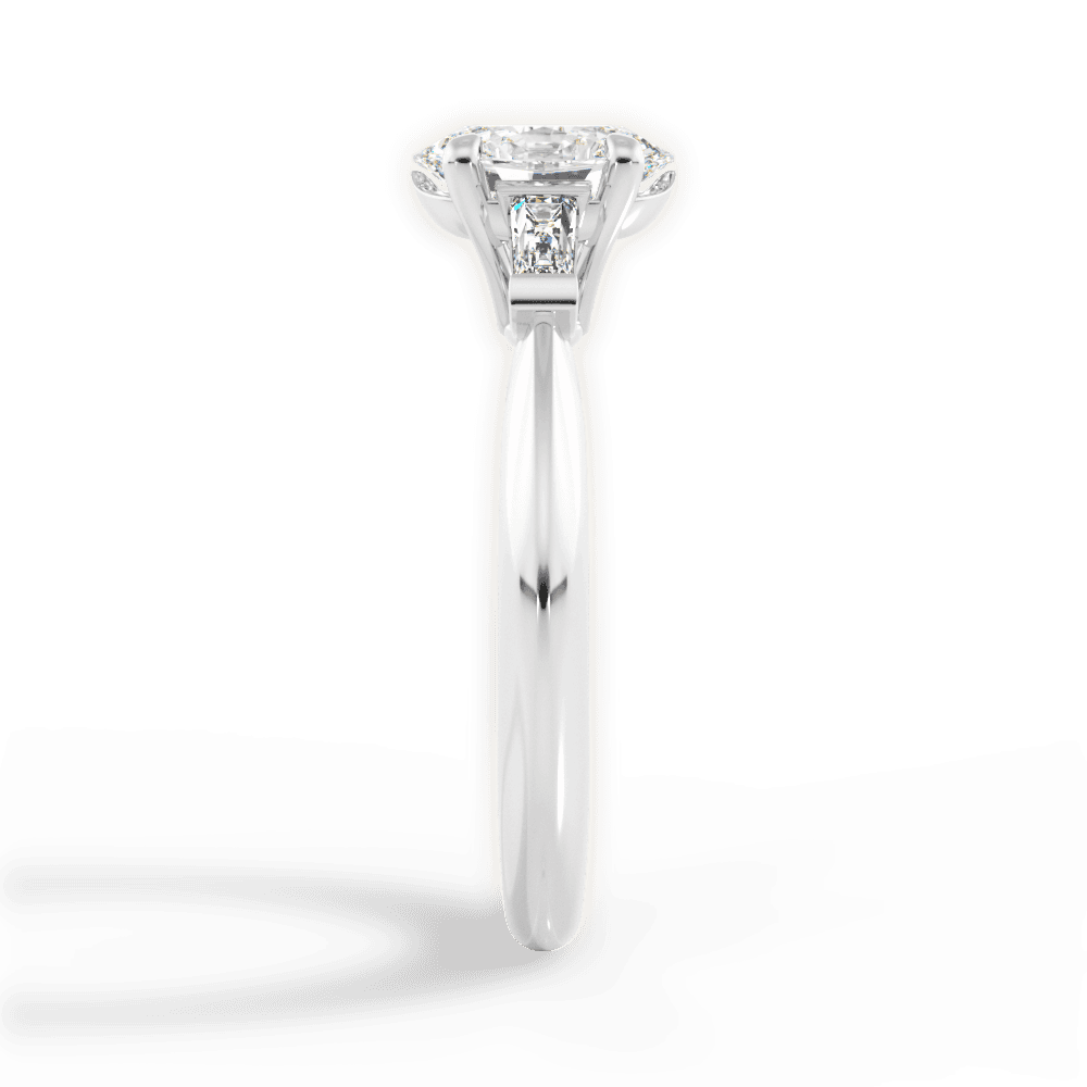 Emily Oval Cut Lab Grown Diamond 14Kt White Gold Engagement Ring - View 4