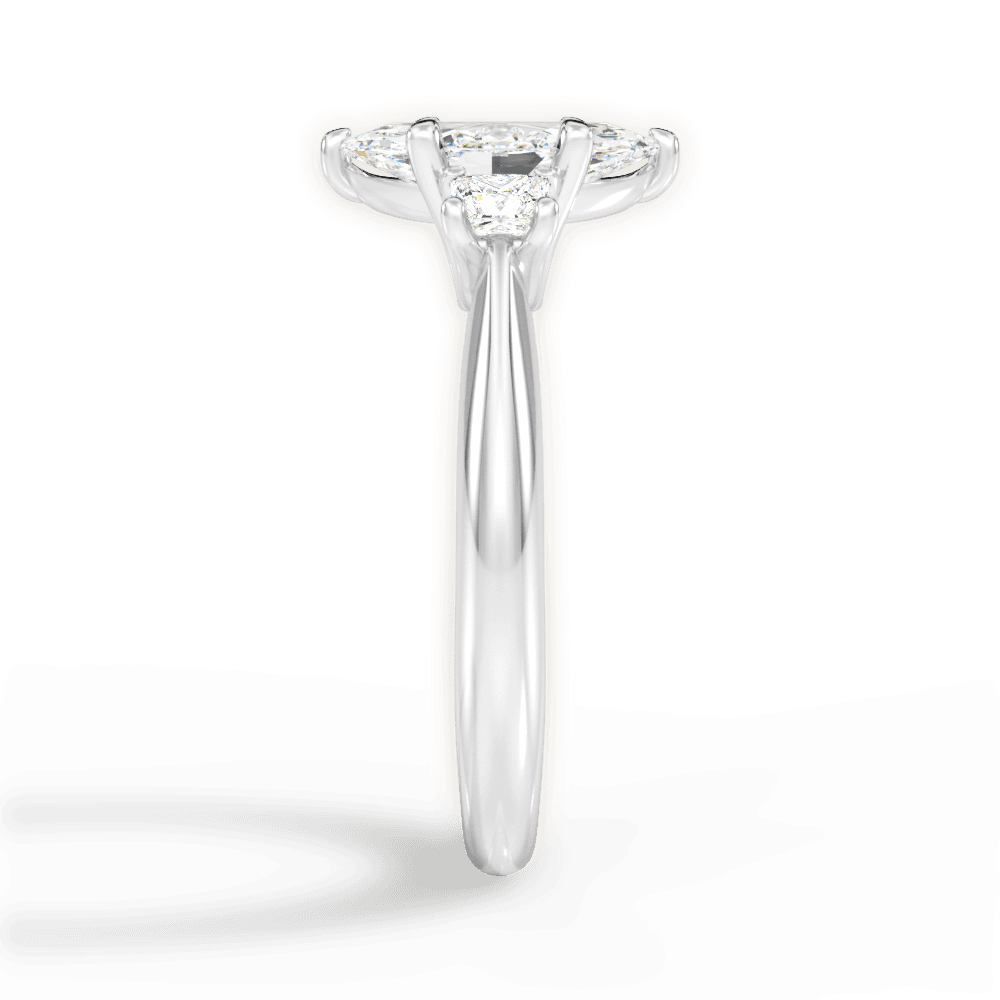 Dorothy Marquise Cut Lab Grown Diamond 18Kt White Gold Engagement Ring - View 2