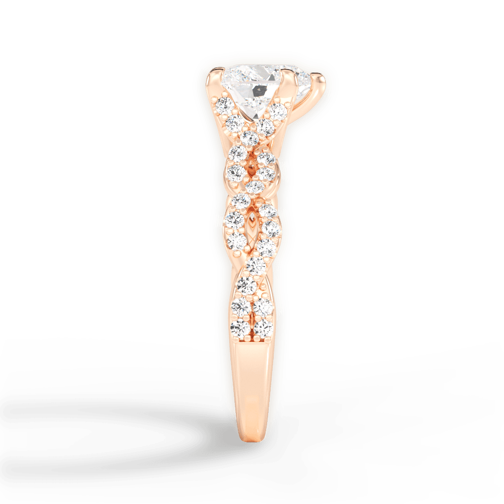 Justine Heart Cut Lab Grown Diamond 18Kt Rose Gold Engagement Ring - View 4