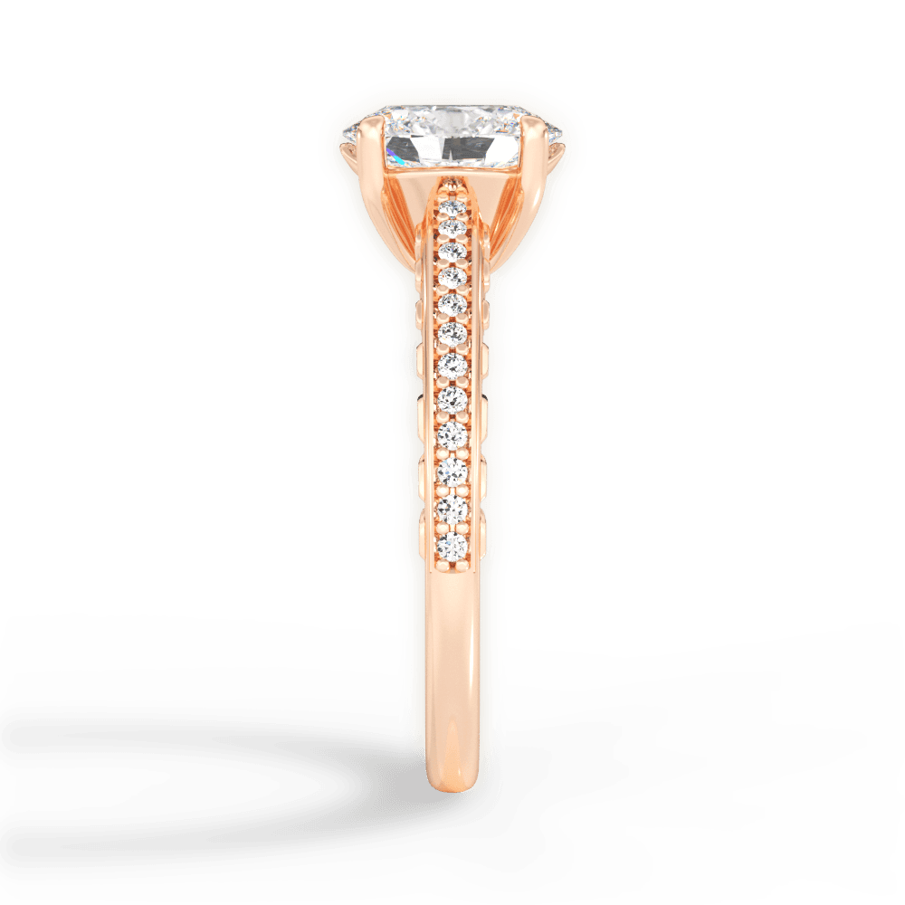 Caroline Oval Cut Lab Grown Diamond 18Kt Rose Gold Engagement Ring - View 4