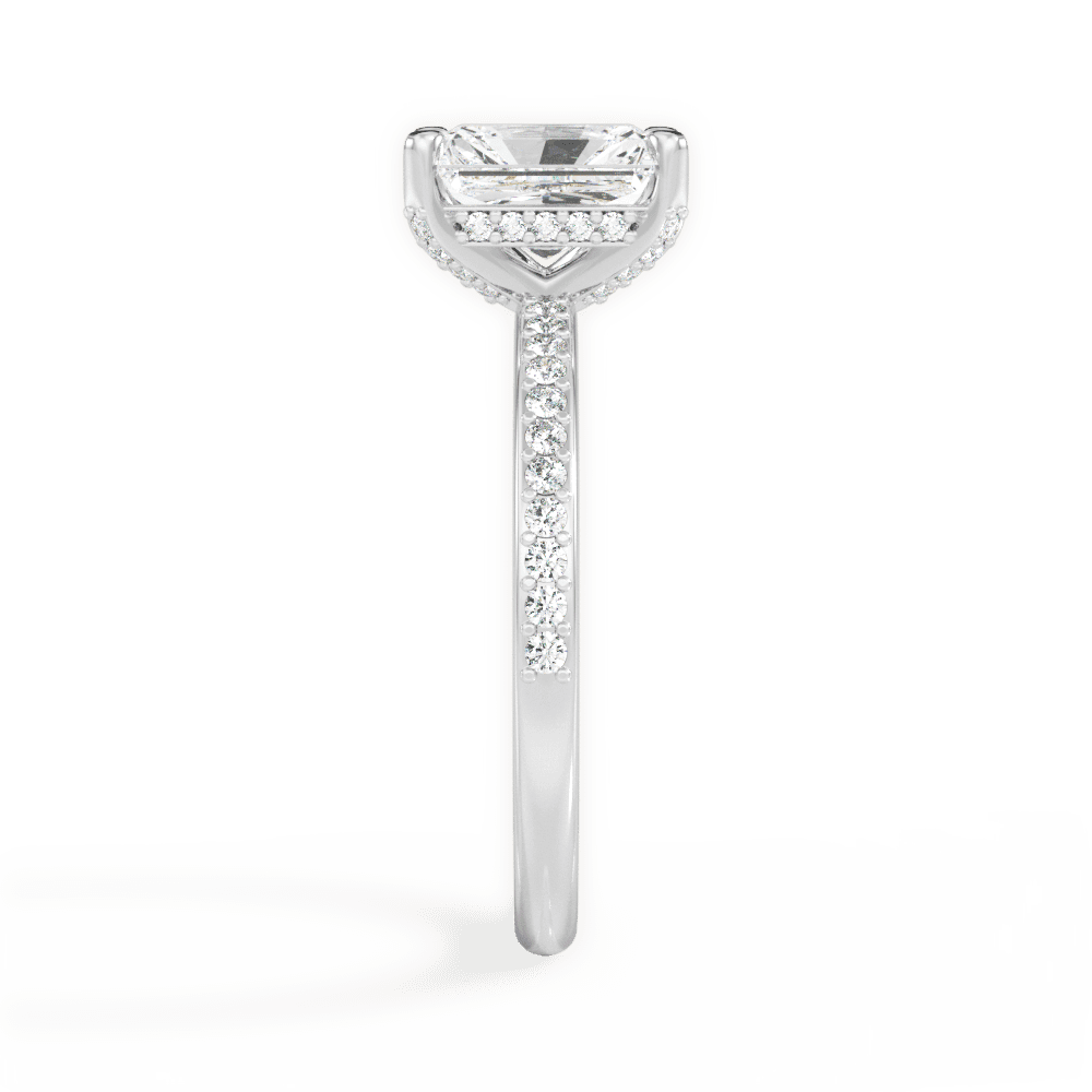 Janice Radiant Cut Lab Grown Diamond 18Kt White Gold Engagement Ring - View 2