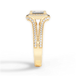 Mackenzie Emerald Cut Lab Grown Diamond 18Kt Yellow Gold Engagement Ring - View 3