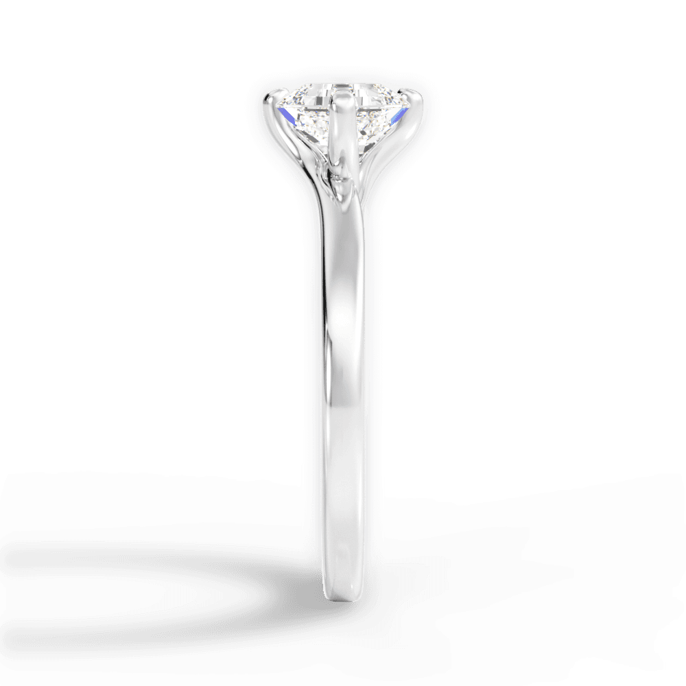Ashley Asscher Cut Lab Grown Diamond Platinum Engagement Ring - View 2
