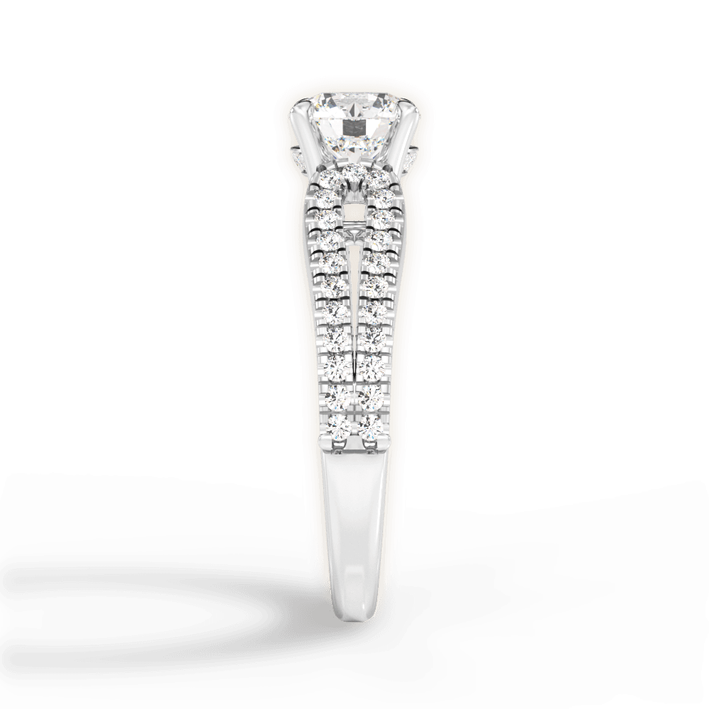 Jessica Round Cut Lab Grown Diamond Platinum Engagement Ring - View 4