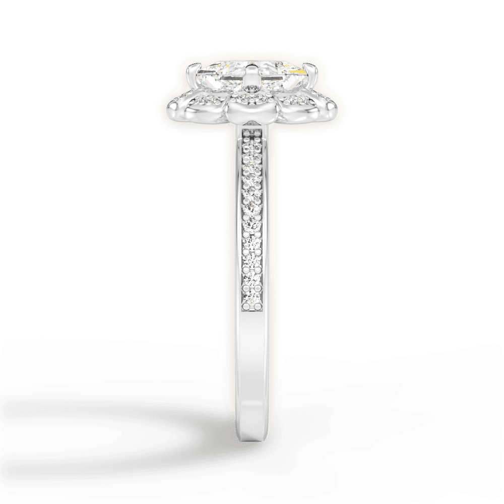 Hayley Princess Cut Lab Grown Diamond 14Kt White Gold Engagement Ring - View 4