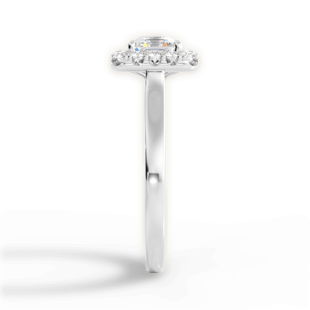 Fiona Asscher Cut Lab Grown Diamond 18Kt White Gold Engagement Ring - View 4