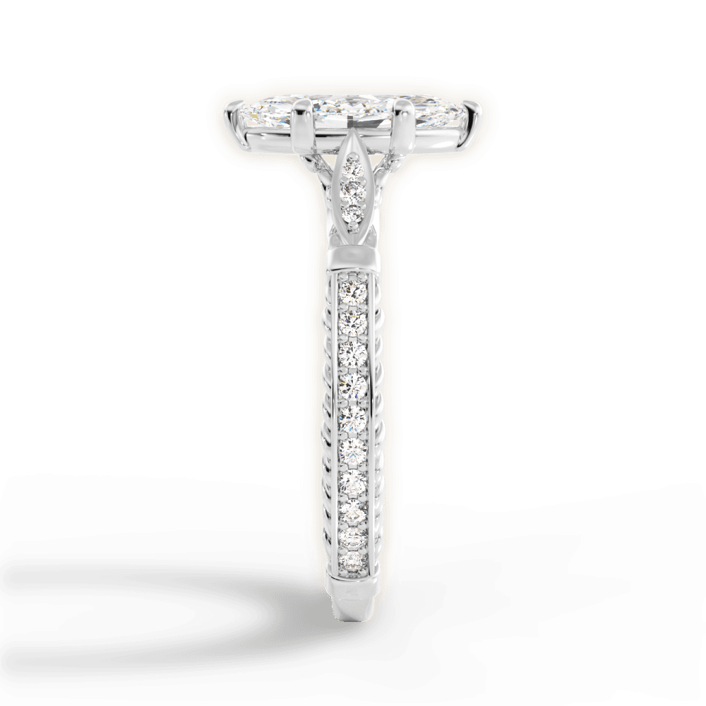Gabriela Marquise Cut Lab Grown Diamond Platinum Engagement Ring - View 4