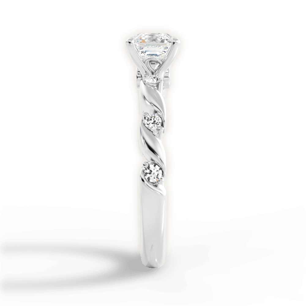 Emma Asscher Cut Lab Grown Diamond 18Kt White Gold Engagement Ring - View 4