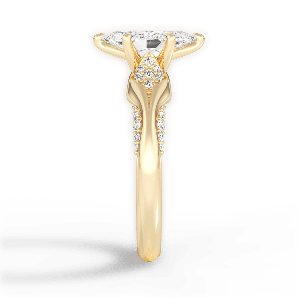 Isabel Marquise Cut Lab Grown Diamond 18Kt Yellow Gold Engagement Ring - View 2