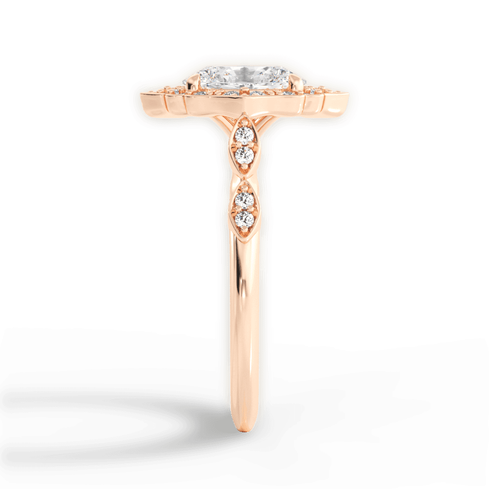 Julie Oval Cut Lab Grown Diamond 18Kt Rose Gold Engagement Ring - View 4