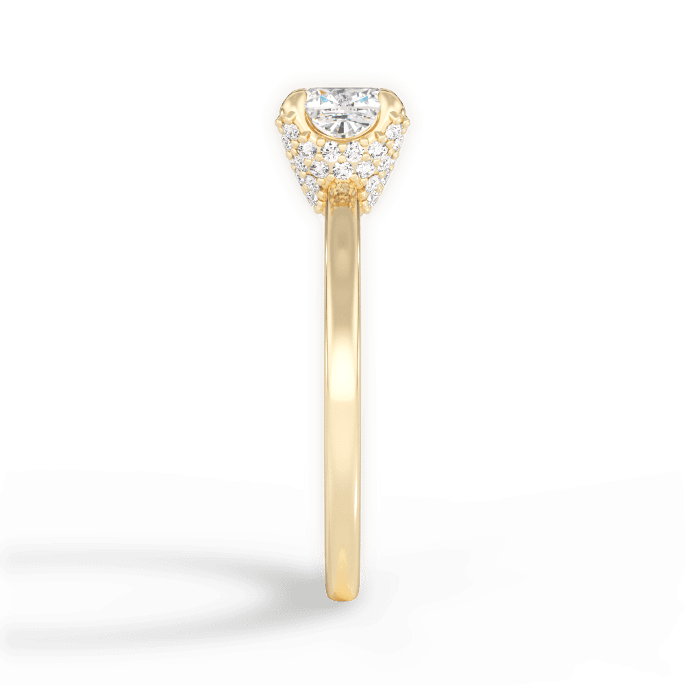 Gemma Cushion Cut Lab Grown Diamond 18Kt Yellow Gold Engagement Ring - View 4