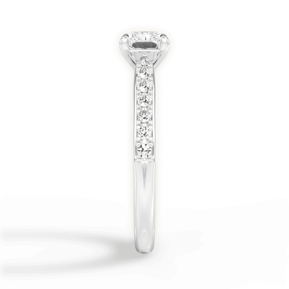 Diane Radiant Cut Lab Grown Diamond 18Kt White Gold Engagement Ring - View 4