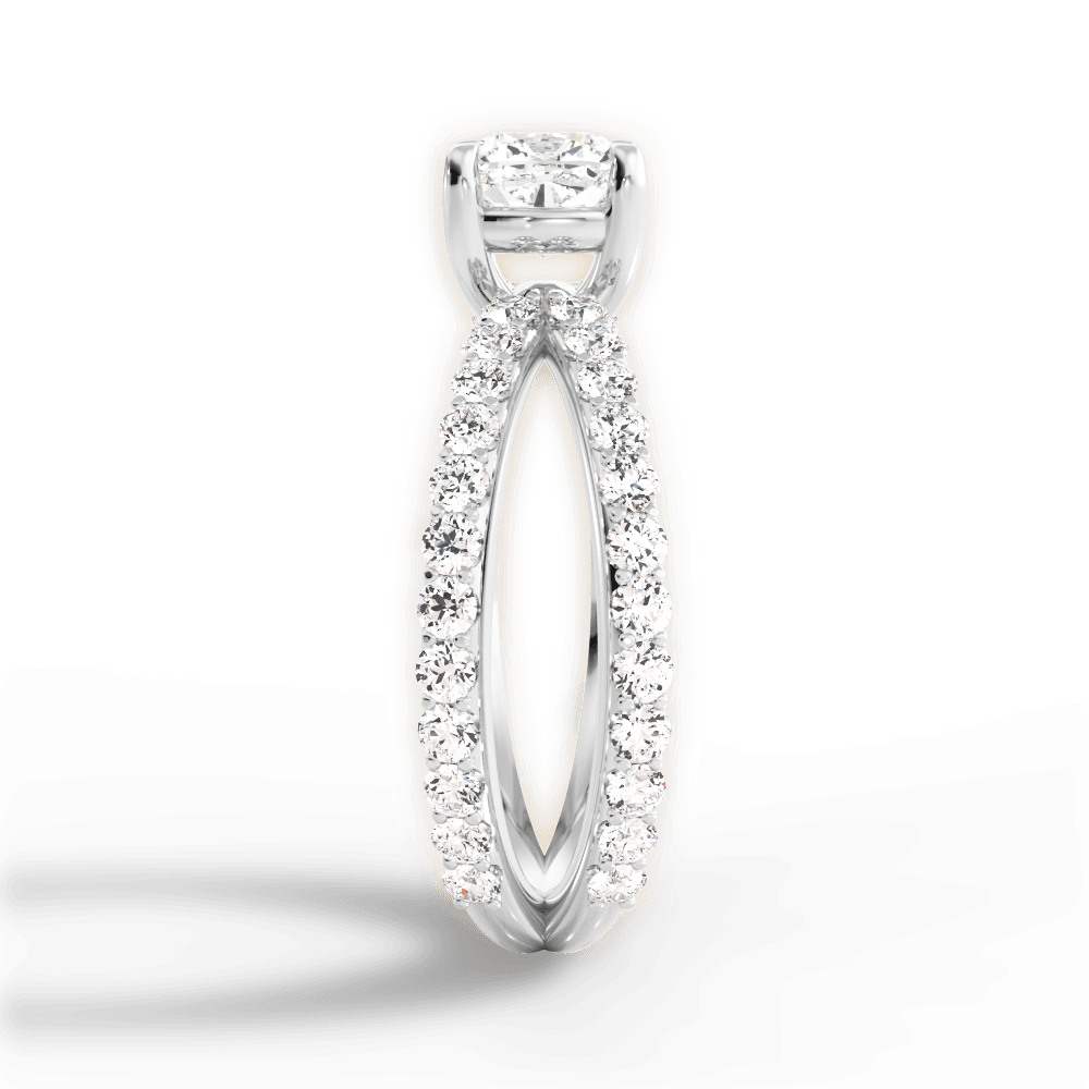 Lauren Cushion Cut Lab Grown Diamond 18Kt White Gold Engagement Ring - View 2