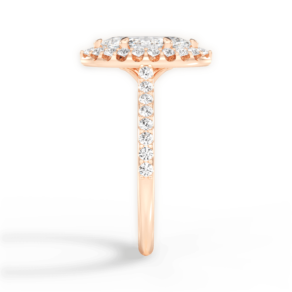 Leah Marquise Cut Lab Grown Diamond 18Kt Rose Gold Engagement Ring - View 3