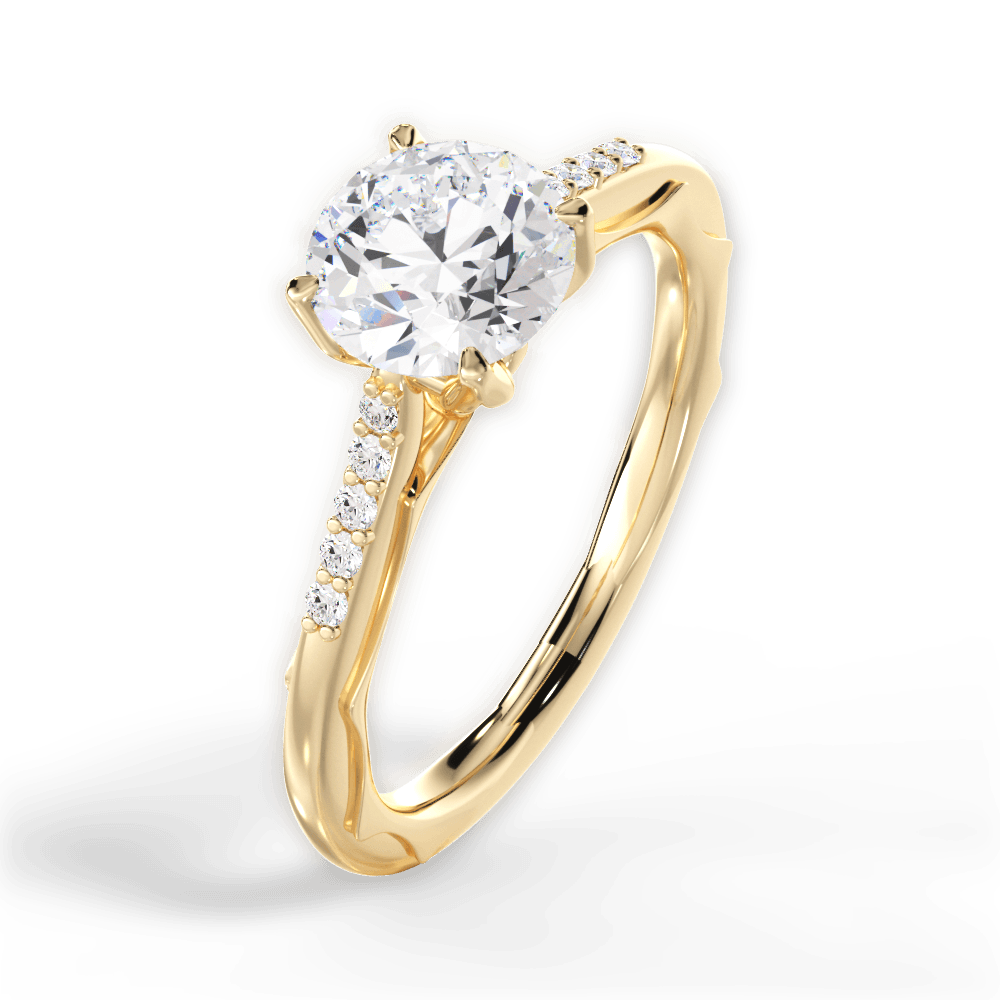 Christina Round Cut Lab Grown Diamond 18Kt Yellow Gold Engagement Ring - View 2