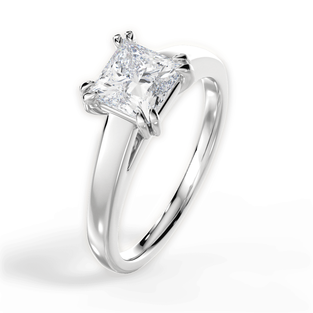 Anna Princess Cut Lab Grown Diamond Platinum Engagement Ring - View 4