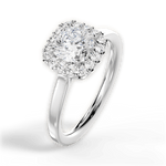 Fiona Cushion Cut Lab Grown Diamond 14Kt White Gold Engagement Ring - View 3