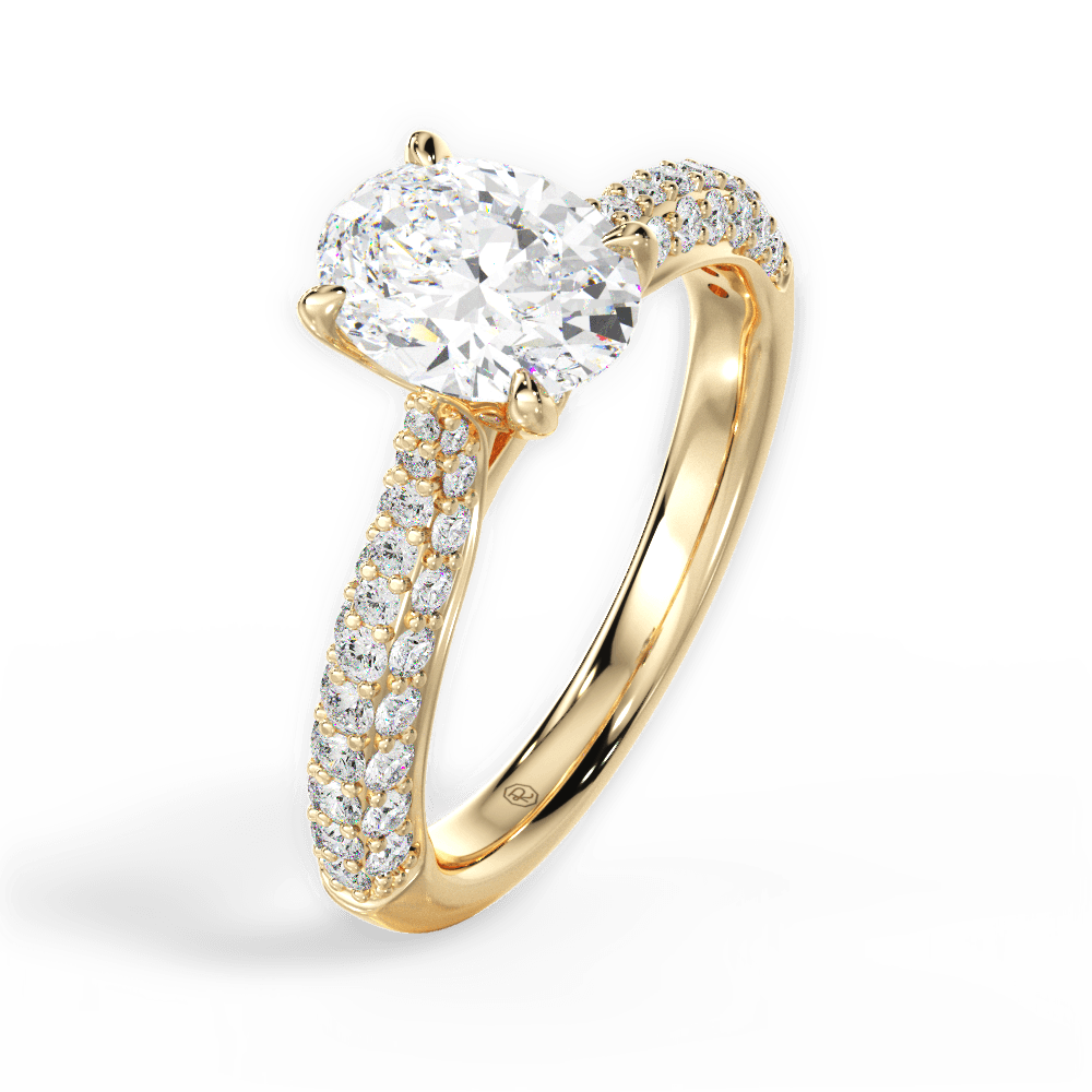 Kira Oval Cut Lab Grown Diamond 18Kt Yellow Gold Engagement Ring - View 4