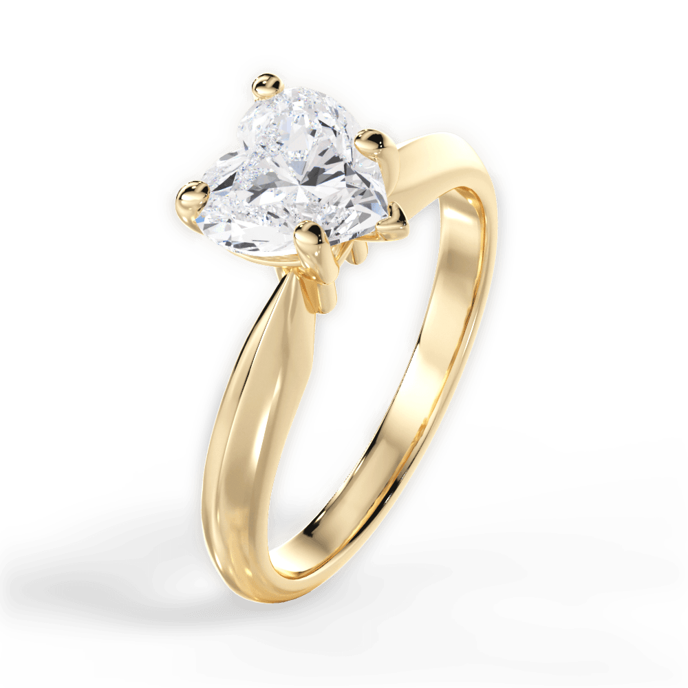 Beth Heart Cut Lab Grown Diamond 18Kt Yellow Gold Engagement Ring - View 3