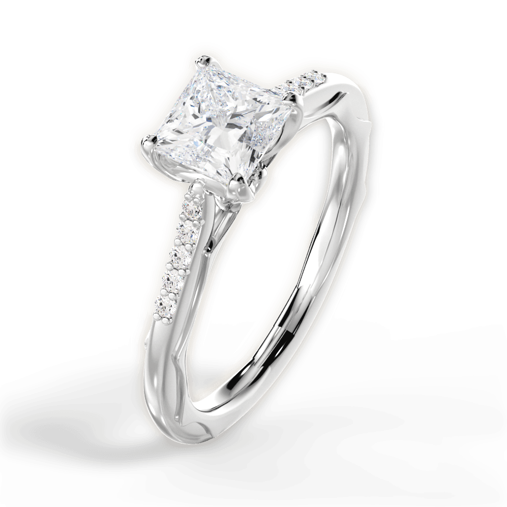 Christina Princess Cut Lab Grown Diamond Platinum Engagement Ring - View 4