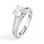 Kendra Cushion Cut Lab Grown Diamond Platinum Engagement Ring - View 4