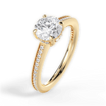 Janet Round Cut Lab Grown Diamond 18Kt Yellow Gold Engagement Ring - View 3