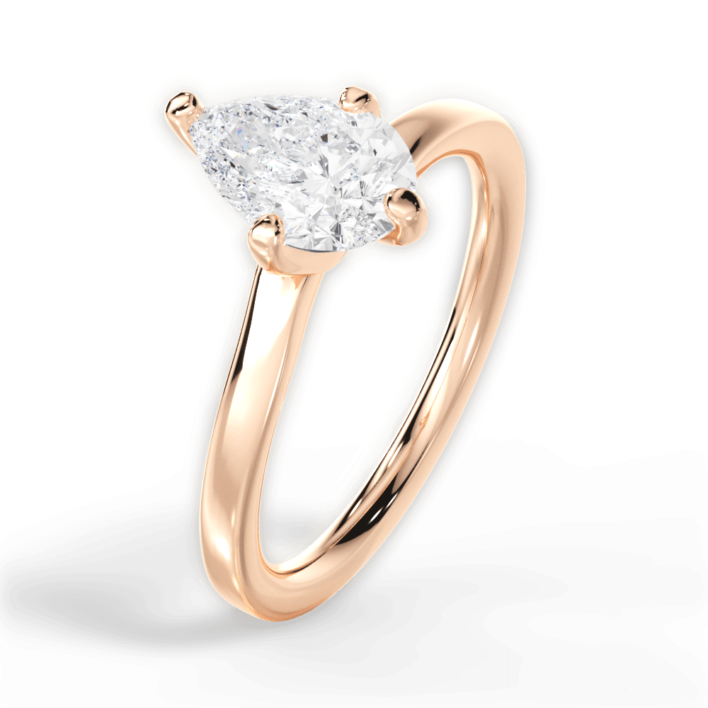 Ashley Pear Cut Lab Grown Diamond 18Kt Rose Gold Engagement Ring - View 2